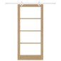 Porta scorrevole vidaXL con set di hardware 93x202 cm in legno massello di pino