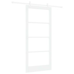 Set porta scorrevole vidaXL con set hardware bianco 93x202 cm legno massello pino