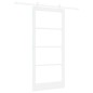 Set porta scorrevole vidaXL con set hardware bianco 93x202 cm legno massello pino Set porta scorrevole vidaXL con set hardware bianco 93x202 cm legno massello pino