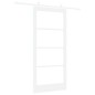 Set porta scorrevole vidaXL con set hardware bianco 93x202 cm legno massello pino Set porta scorrevole vidaXL con set hardware bianco 93x202 cm legno massello pino