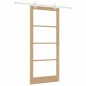 Set Porta Scorrevole vidaXL con Hardware 93x211 cm Legno Massello di Pino Set Porta Scorrevole vidaXL con Hardware 93x211 cm Legno Massello di Pino