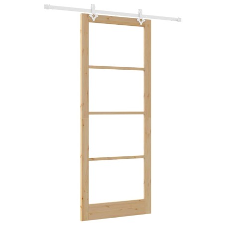 Set di Porte Scorrevoli vidaXL con Set Hardware 93x232 cm in Legno Massello di Pino