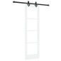 Porta Scorrevole vidaXL con Set di Accessori Bianca 61x198.5 cm Legno Massiccio di Pino Porta Scorrevole vidaXL con Set di Accessori Bianca 61x198.5 cm Legno Massiccio di Pino