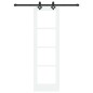 Porta Scorrevole vidaXL con Set di Accessori Bianca 61x198.5 cm Legno Massiccio di Pino Porta Scorrevole vidaXL con Set di Accessori Bianca 61x198.5 cm Legno Massiccio di Pino