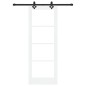 Set Porta Scorrevole vidaXL con Kit Hardware Bianco 73.5x198.5 cm Legno Massello di Pino