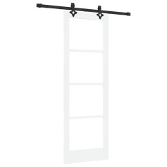 Porta scorrevole vidaXL con set hardware Bianco 73.5x211 cm Legno massiccio di pino