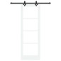Porta scorrevole vidaXL con set hardware Bianco 73.5x211 cm Legno massiccio di pino