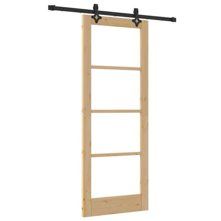 Set di porte scorrevoli vidaXL con set hardware 78x202 cm Legno massello di pino