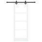 Porta Scorrevole vidaXL con Set di Ferramenta Bianco 78x202 cm Legno Massello di Pino