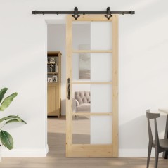 Set di porte scorrevoli vidaXL con set di accessori 78x211 cm legno massello di pino