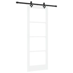vidaXL Porta Scorrevole con Set di Hardware Bianco 78x211 cm in Legno Solido di Pino