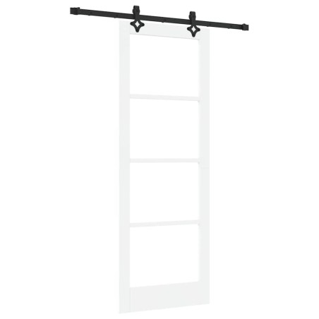 vidaXL Porta Scorrevole con Set di Hardware Bianco 78x211 cm in Legno Solido di Pino