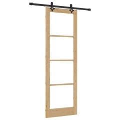 Porta Scorrevole vidaXL con Set di Accessori 78x232 cm Legno Massello di Pino