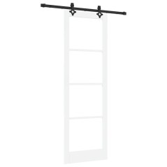 Porta Scorrevole vidaXL con Set di Accessori Bianco 78x232 cm Legno Massello di Pino