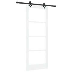 Porta Scorrevole vidaXL con Set Hardware Bianca 83x211 cm Legno Solido Pino