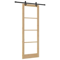 Porta Scorrevole vidaXL con Set di Ferramenta 83x232 cm Legno Massello di Pino