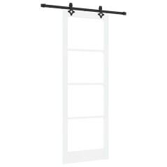 Porta Scorrevole vidaXL con Kit Hardware Bianco 83x232 cm Legno Massiccio Pino
