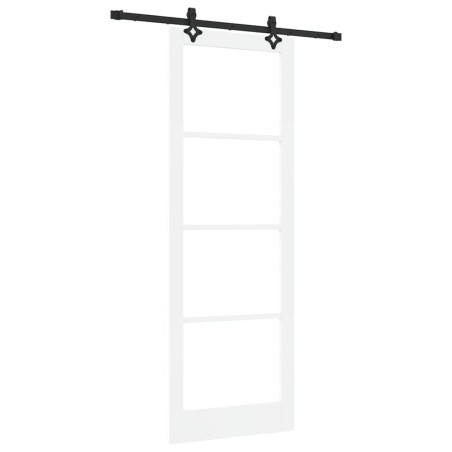 Porta Scorrevole vidaXL con Kit Hardware Bianco 83x232 cm Legno Massiccio Pino