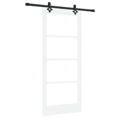 Porta scorrevole vidaXL con set hardware bianco 86x198.5 cm legno massello di pino