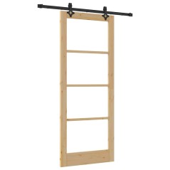 Porta Scorrevole vidaXL con Kit Hardware 86x211 cm Legno Massello di Pino