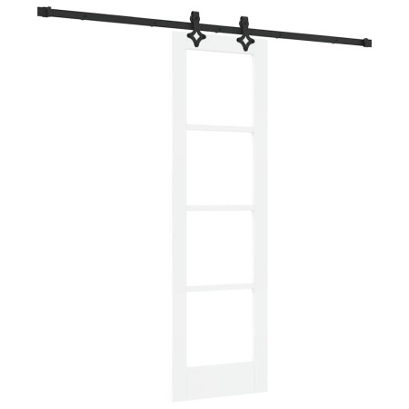 Porta Scorrevole vidaXL con Set Hardware Bianco 61x198,5 cm Legno Massello Pino