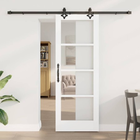 Porta Scorrevole vidaXL con Kit di Montaggio Bianco 73.5x198.5 cm Legno Massello di Pino