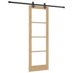 Porta scorrevole vidaXL con set di accessori 73.5x211 cm Legno massello di pino