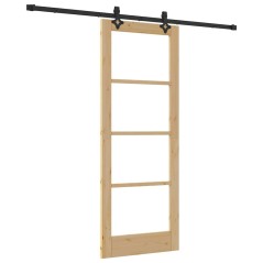 Porta scorrevole vidaXL con set di hardware 78x202 cm Legno massello di pino