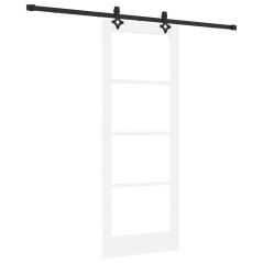 Porta Scorrevole vidaXL con Set di Hardware Bianco 78x202 cm Legno Massello di Pino