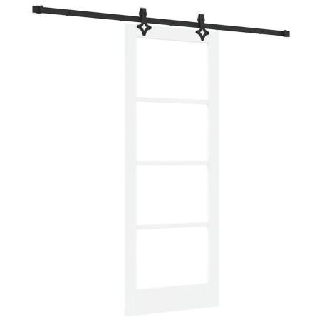 Porta Scorrevole vidaXL con Set di Hardware Bianco 78x202 cm Legno Massello di Pino