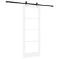 Porta Scorrevole vidaXL con Set di Hardware Bianco 78x202 cm Legno Massello di Pino