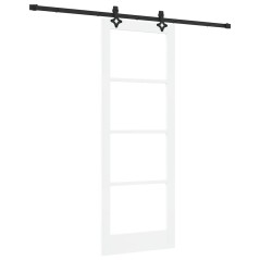 Porta Scorrevole vidaXL con Set di Hardware Bianco 78x211 cm Legno Massello di Pino