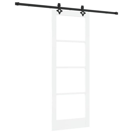 Porta Scorrevole vidaXL con Set di Hardware Bianco 78x211 cm Legno Massello di Pino