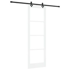Porta Scorrevole vidaXL con Set di Hardware Bianco 78x232 cm in Legno Massello di Pino