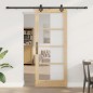 Porta Scorrevole vidaXL con Set di Ferramenta 83x202 cm in Legno Massello di Pino Porta Scorrevole vidaXL con Set di Ferramenta 83x202 cm in Legno Massello di Pino