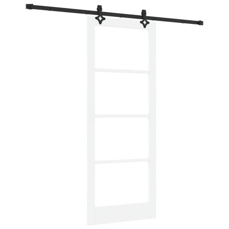 Set di Porte Scorrevoli vidaXL Bianco 83x211 cm in Legno Massello di Pino