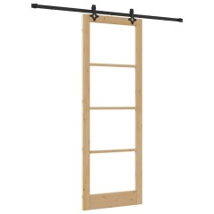 Porta scorrevole vidaXL con set di accessori 83x232 cm in legno massello di pino