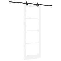 Porta scorrevole vidaXL con set hardware Bianco 83x232 cm Legno massello Pino