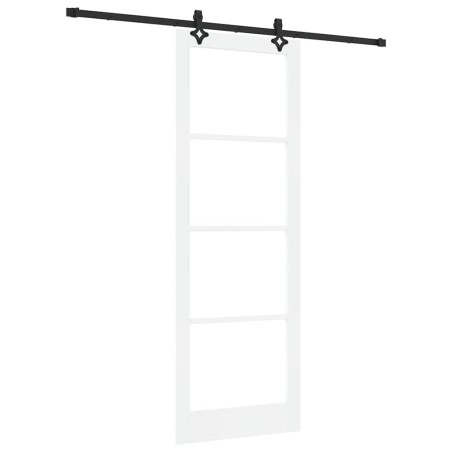 Porta scorrevole vidaXL con set hardware Bianco 83x232 cm Legno massello Pino