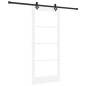 Porta Scorrevole vidaXL con Set di Ferramenta Bianca 86x198.5 cm in Legno Massiccio di Pino Porta Scorrevole vidaXL con Set di Ferramenta Bianca 86x198.5 cm in Legno Massiccio di Pino