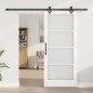 Porta Scorrevole vidaXL con Set di Ferramenta Bianca 86x198.5 cm in Legno Massiccio di Pino Porta Scorrevole vidaXL con Set di Ferramenta Bianca 86x198.5 cm in Legno Massiccio di Pino
