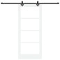 Porta Scorrevole vidaXL con Set di Ferramenta Bianca 86x198.5 cm in Legno Massiccio di Pino Porta Scorrevole vidaXL con Set di Ferramenta Bianca 86x198.5 cm in Legno Massiccio di Pino