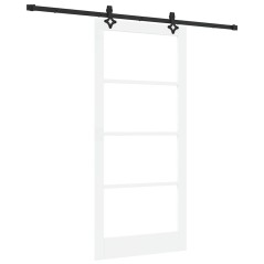 Porta scorrevole vidaXL con hardware bianco 93x202 cm in legno massello di pino