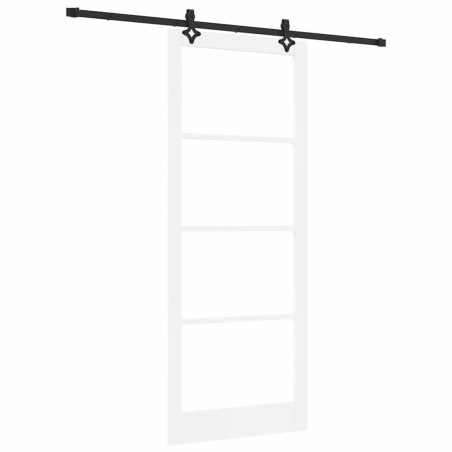 Set di porte scorrevoli vidaXL con hardware Bianco 93x232 cm Legno massello di pino