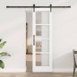 vidaXL Porta scorrevole con set hardware Bianco 61x198.5 cm Legno massello di pino vidaXL Porta scorrevole con set hardware Bianco 61x198.5 cm Legno massello di pino