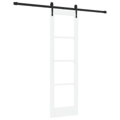 vidaXL Porta scorrevole con set hardware Bianco 61x198.5 cm Legno massello di pino