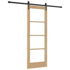 Set Porta Scorrevole vidaXL con Set Hardware 73,5x198,5 cm Legno Massello Pino