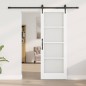 Porta Scorrevole vidaXL con Set di Ferramenta Bianca 73.5x198.5 cm Legno Massello di Pino