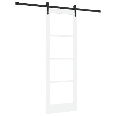 Set Porta Scorrevole vidaXL con Accessori Bianchi 73.5x211 cm Legno Massello Pino