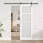 Set Porta Scorrevole vidaXL con Accessori Bianchi 73.5x211 cm Legno Massello Pino